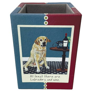 Pen Pot The Little Dog Laughed Dog Motif  Labrador