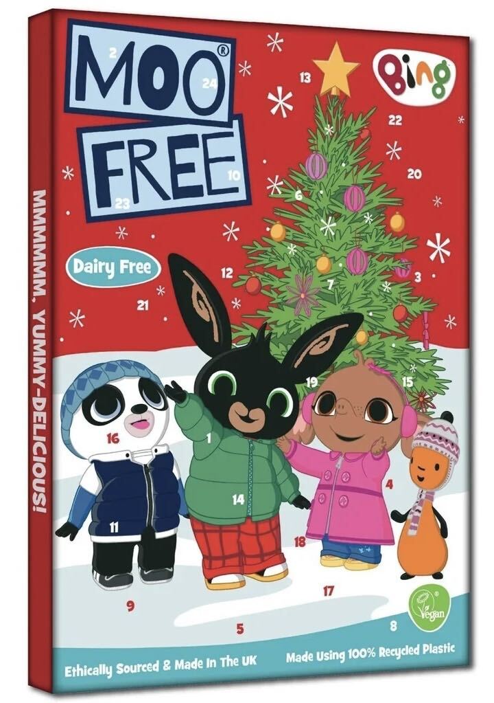 vegansk adventskalender choklad bing moo free
