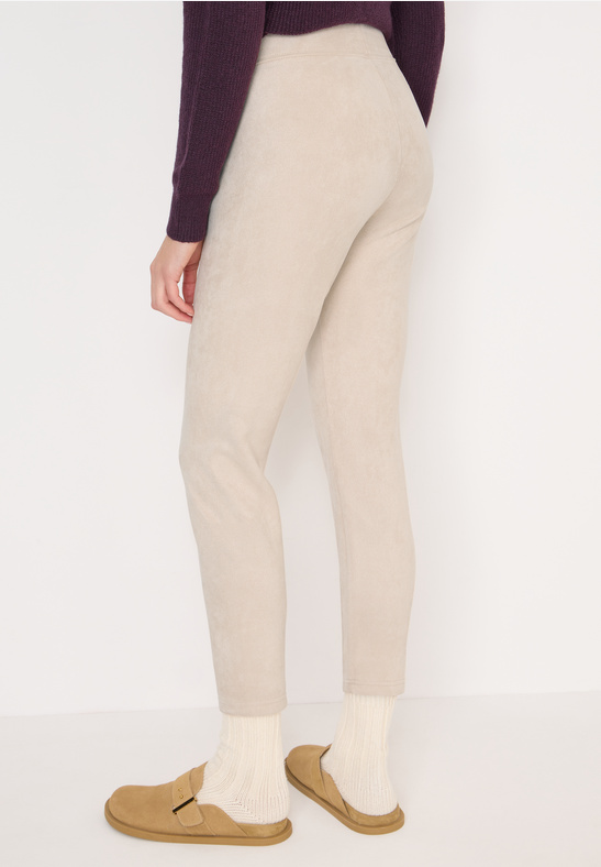 Faux Suede Leggings - (C) - Oat Milk Beige - Cecil