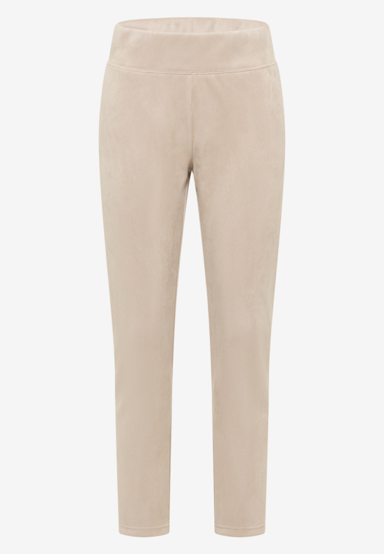 Faux Suede Leggings - (C) - Oat Milk Beige - Cecil - 4