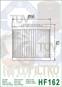 HF162 Oljefilter BMW R1300GS  (11 42 7 105 320)  - 2