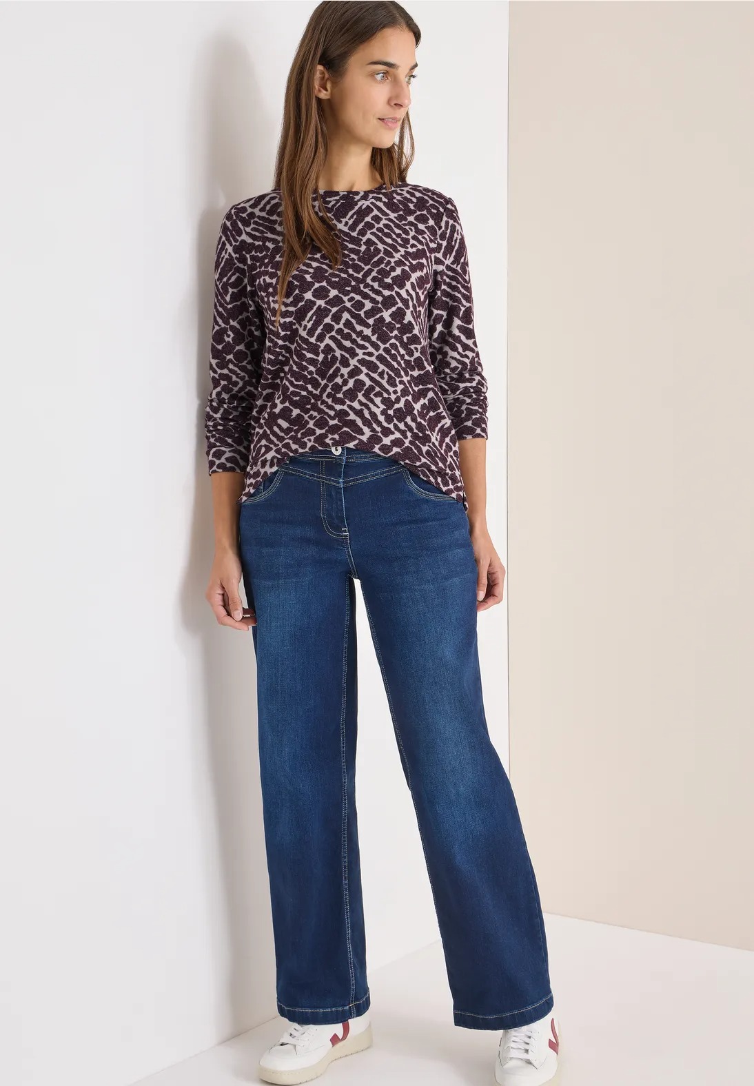 Cosy Melange AOP T-shirt - Cecil