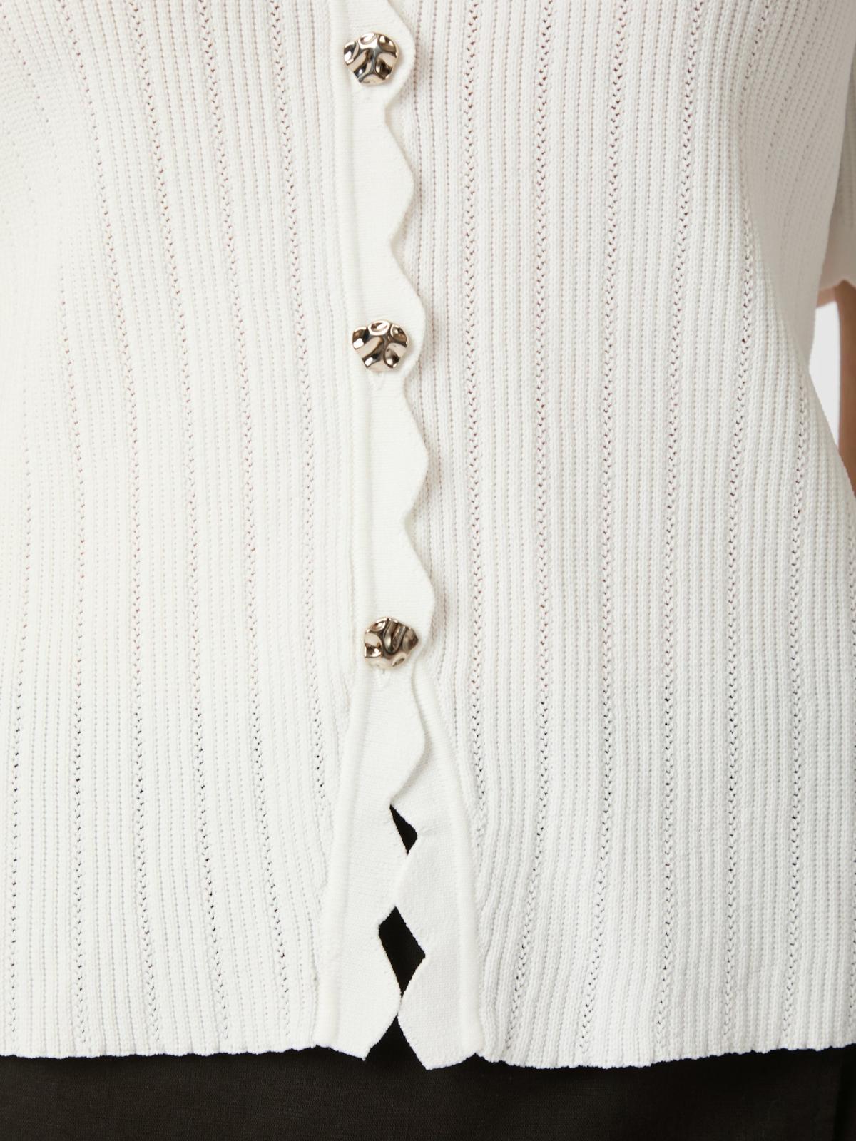 Neo Noir Larifa Stitch Knit Tee, White - 5