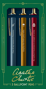 Agatha Christie :  3 Ballpoint Pens - Set med tre pennor och tre inspirerande citat
