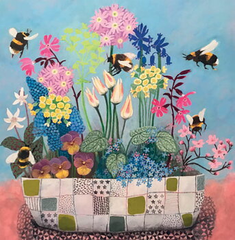 Gertie Young : Bumblebees Welcoming Spring - Kort med kuvert