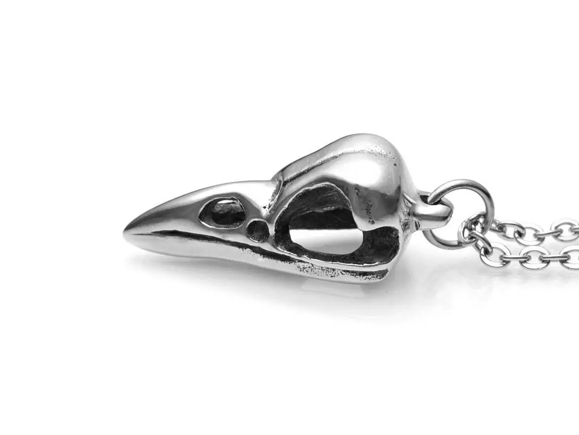 Kråkskalle Halsband, Handgjort Fågelskalle Smycke - 2