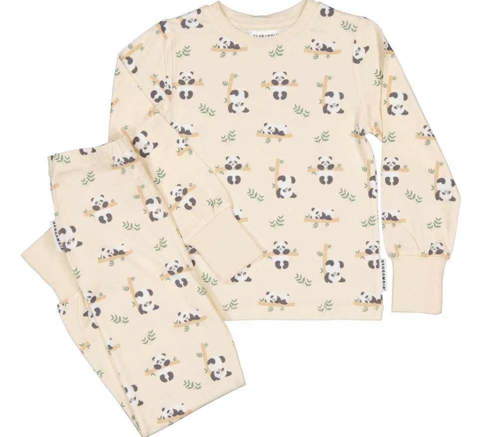 Geggamoja tvådelad pyjamas Bambu Panda beige