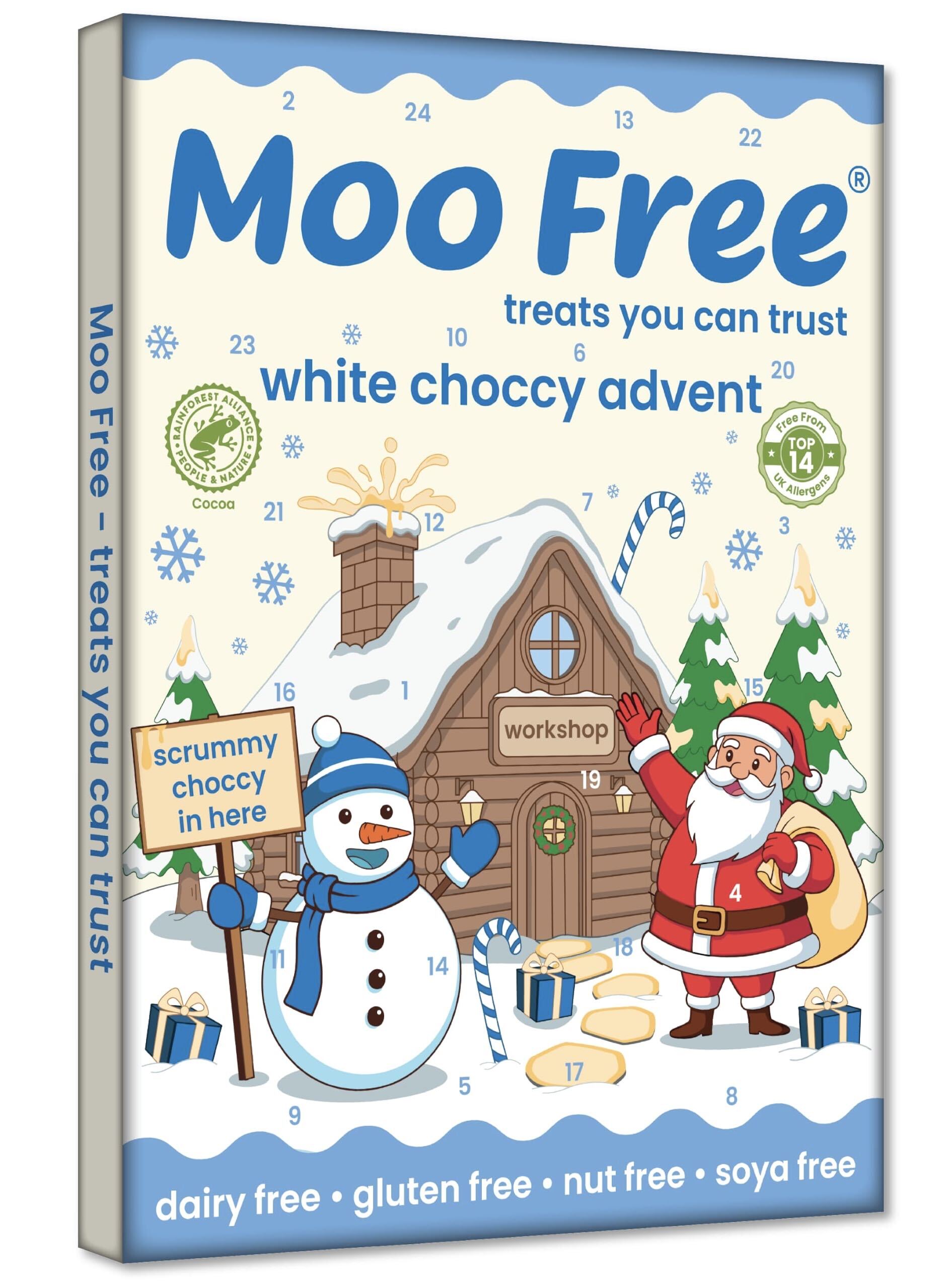 vegansk adventskalender vit choklad moo free