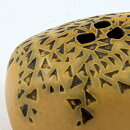 Johnny Rolf (1966) Yellow Flower Stone with Relief Decor 14/10 cm