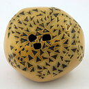 Johnny Rolf (1966) Yellow Flower Stone with Relief Decor 14/10 cm