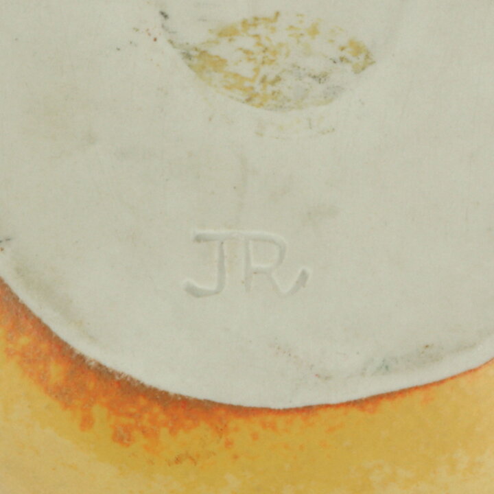 Johnny Rolf (1966) Yellow Flower Stone with Relief Decor 14/10 cm