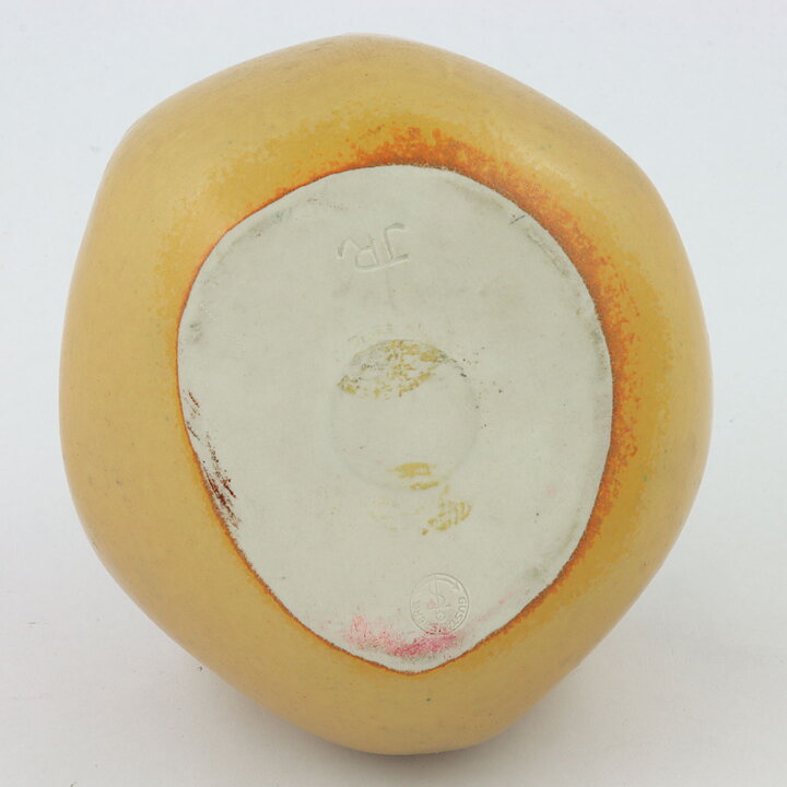 Johnny Rolf (1966) Yellow Flower Stone with Relief Decor 14/10 cm