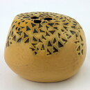 Johnny Rolf (1966) Yellow Flower Stone with Relief Decor 14/10 cm