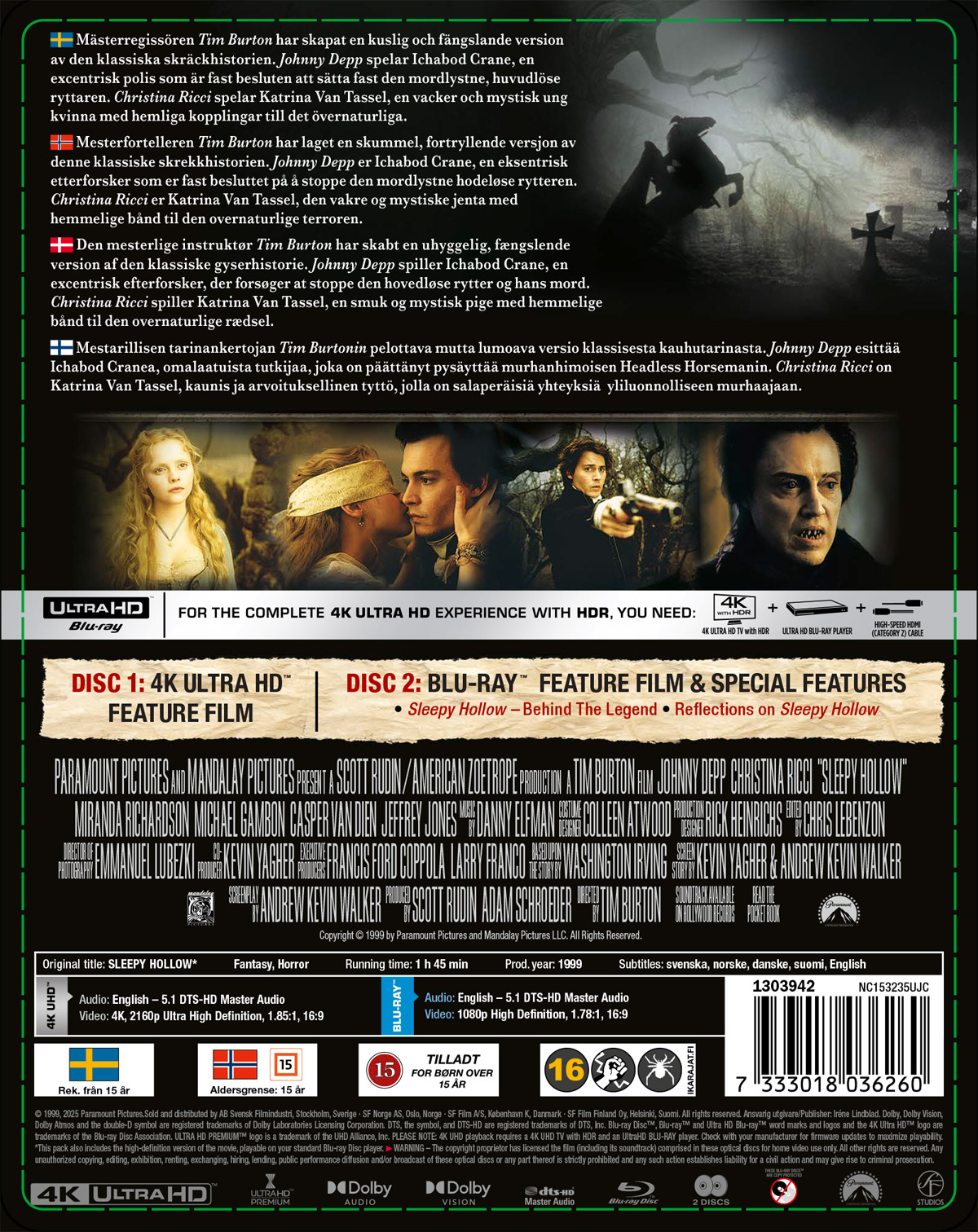 Sleepy Hollow (Limited Edition Steelbook) (4K Ultra HD + Blu-ray) - 2