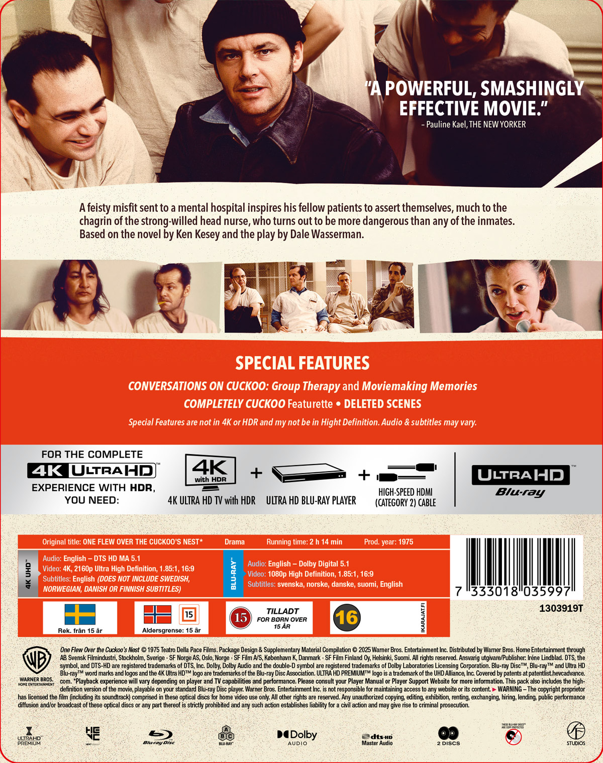 One Flew Over the Cuckoo's Nest (ej svensk text) (Limited Edition Steelbook) (4K Ultra HD + Blu-ray) - 2