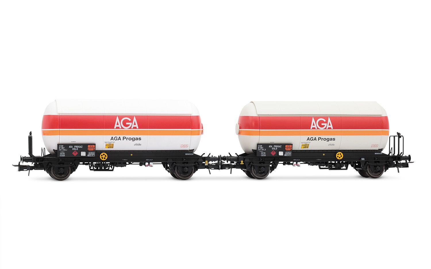 Vagnset 2x gasvagn 'AGA Progas', SNCF