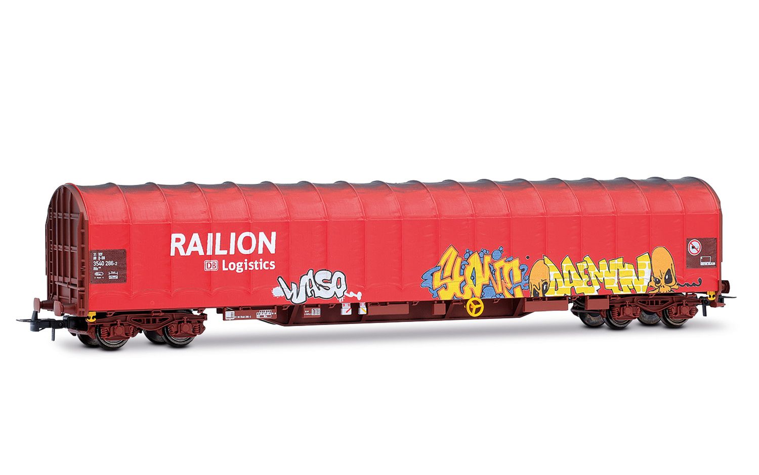 Kapellvagn Rils 4a 'Railion' graffitti, DB AG, Ep VI