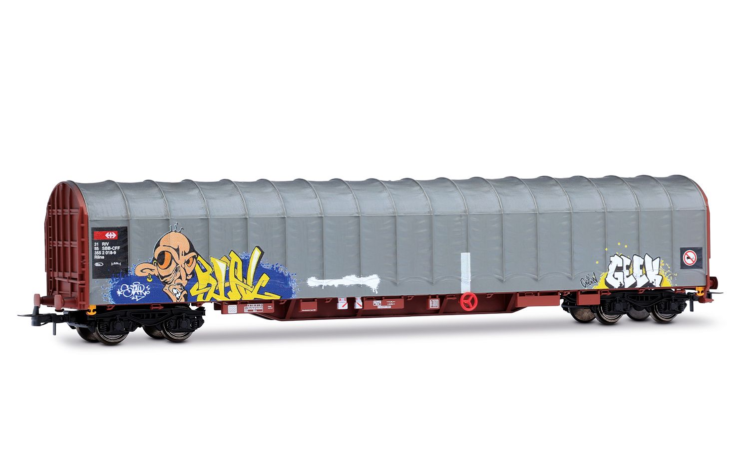 Kapellvagn Rils 4a graffitti, SBB, Ep VI