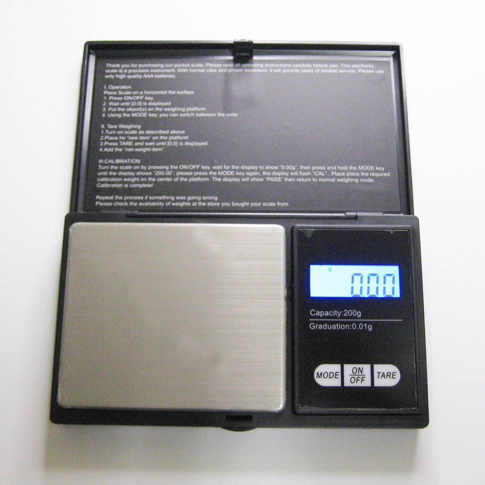 Digitalvåg 0,01 gram (max 200 gram)