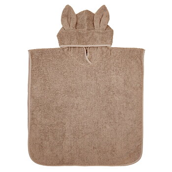 Badponcho, rabbit Warm Taupe