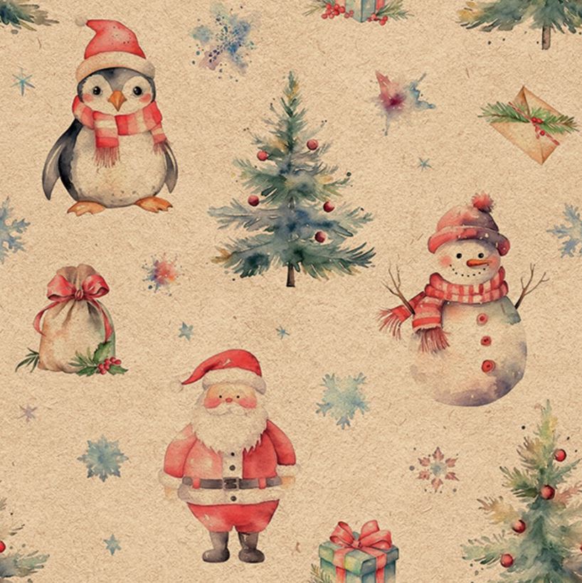 Servett - Recycled Christmas trio nature - 2