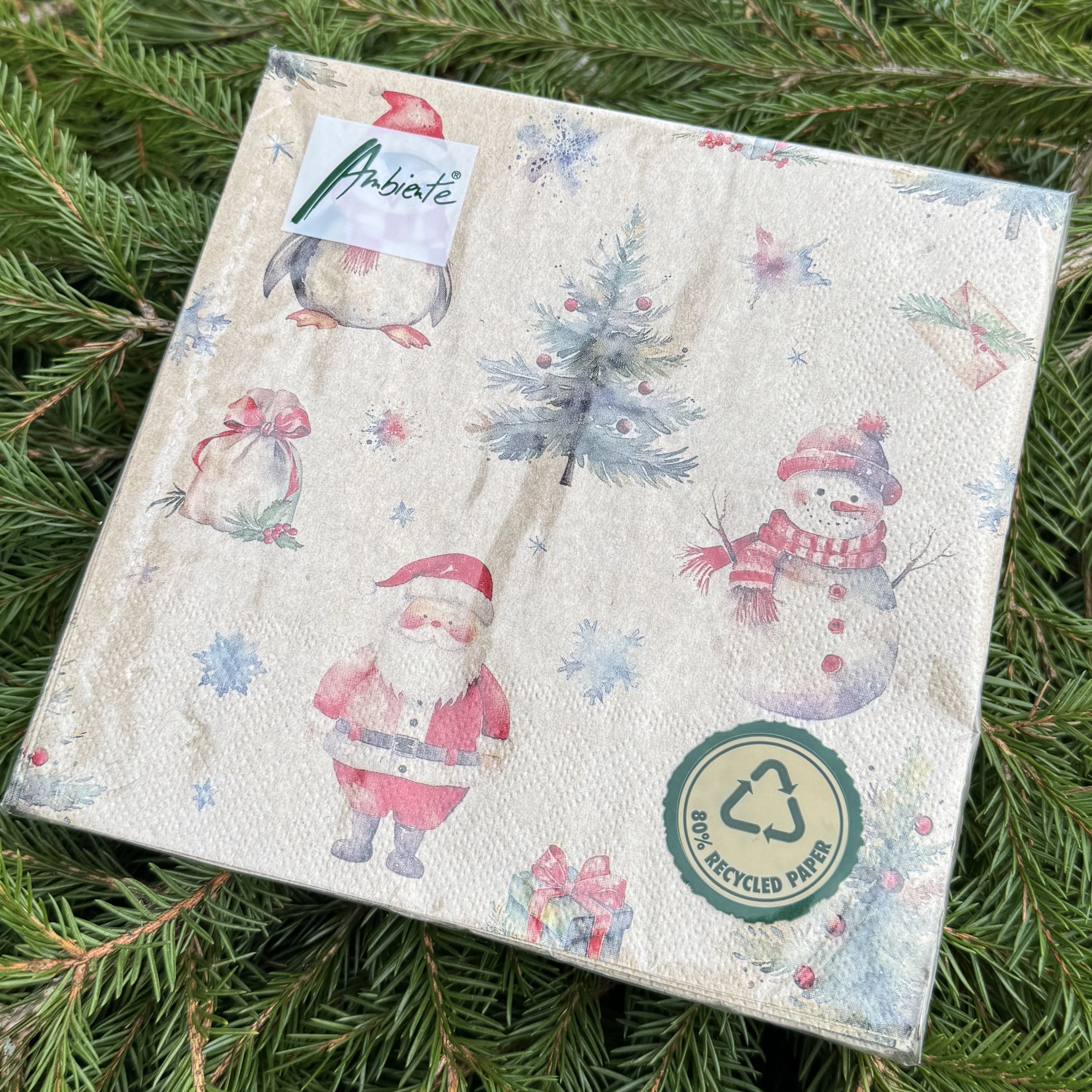Servett - Recycled Christmas trio nature