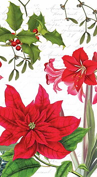 Servett - Christmas plants white