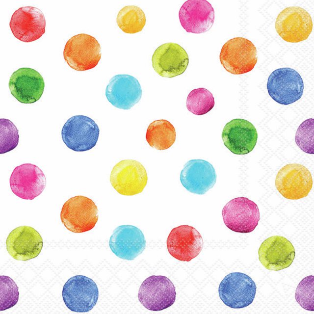 Lunchservett - Polka dots white