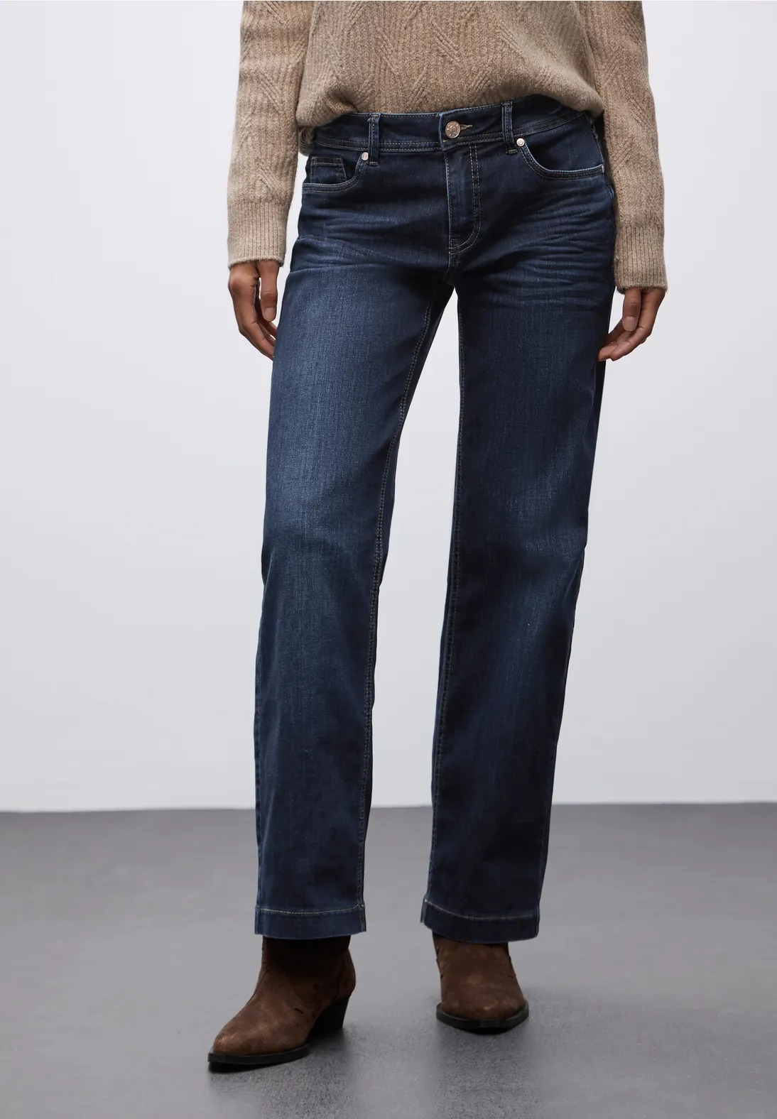 QR Style Straight Leg Dark - Deep Indigo - Street One