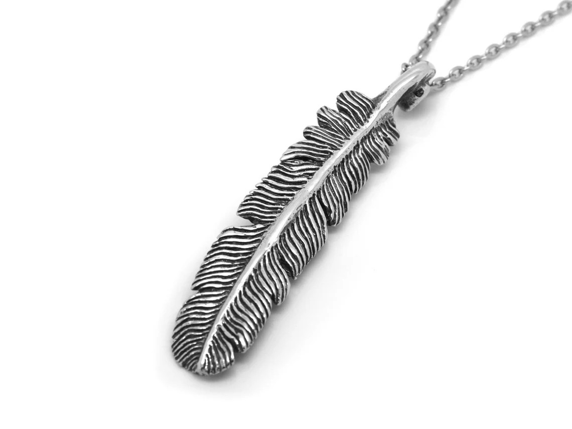 Korpfjäder Halsband, Handgjort Fågelfjäder Smycke - 2