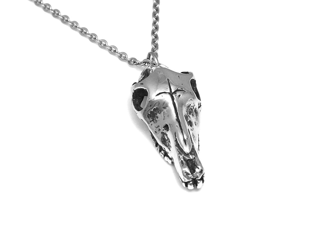 Hästskalle Halsband, Handgjort Häst Döskalle Smycke - 3