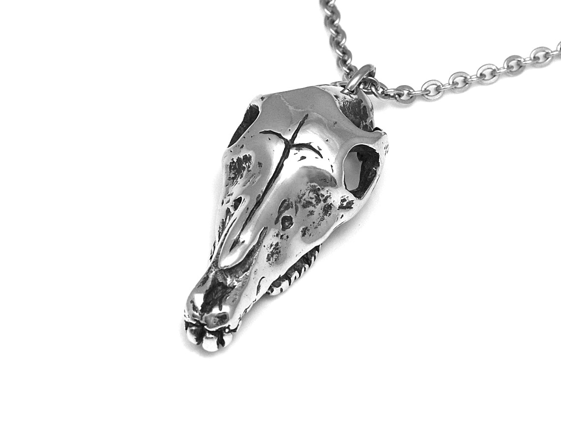 Hästskalle Halsband, Handgjort Häst Döskalle Smycke - 2