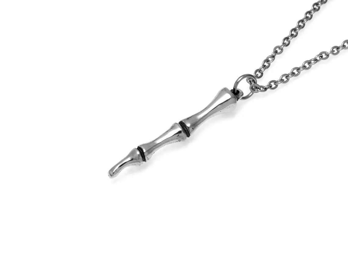 Fingerben Halsband, Handgjort Skelett Smycke - 4