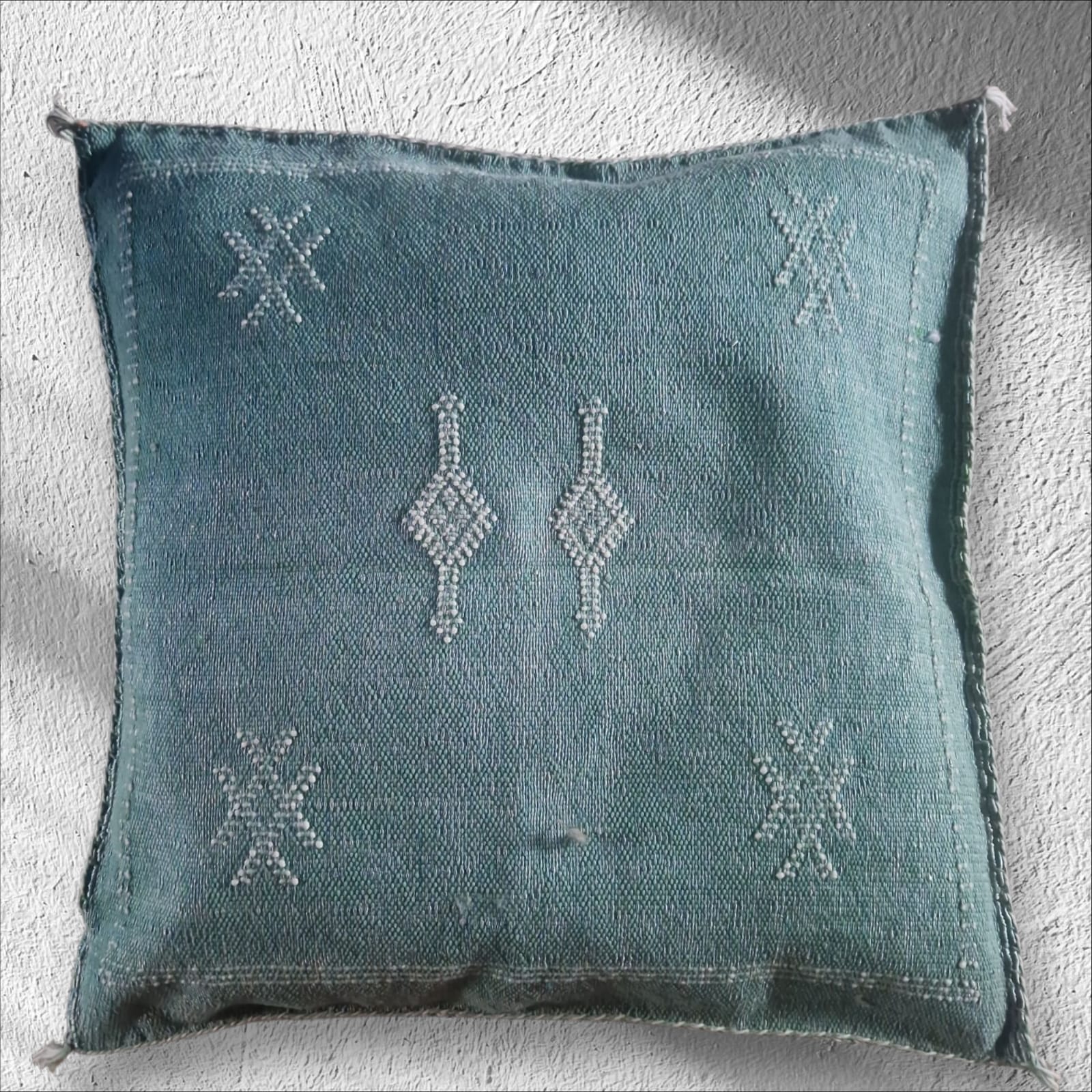 Kaktus-Stoffkissen, aqua-grün