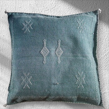 Coussin en tissu Cactus, vert d'eau