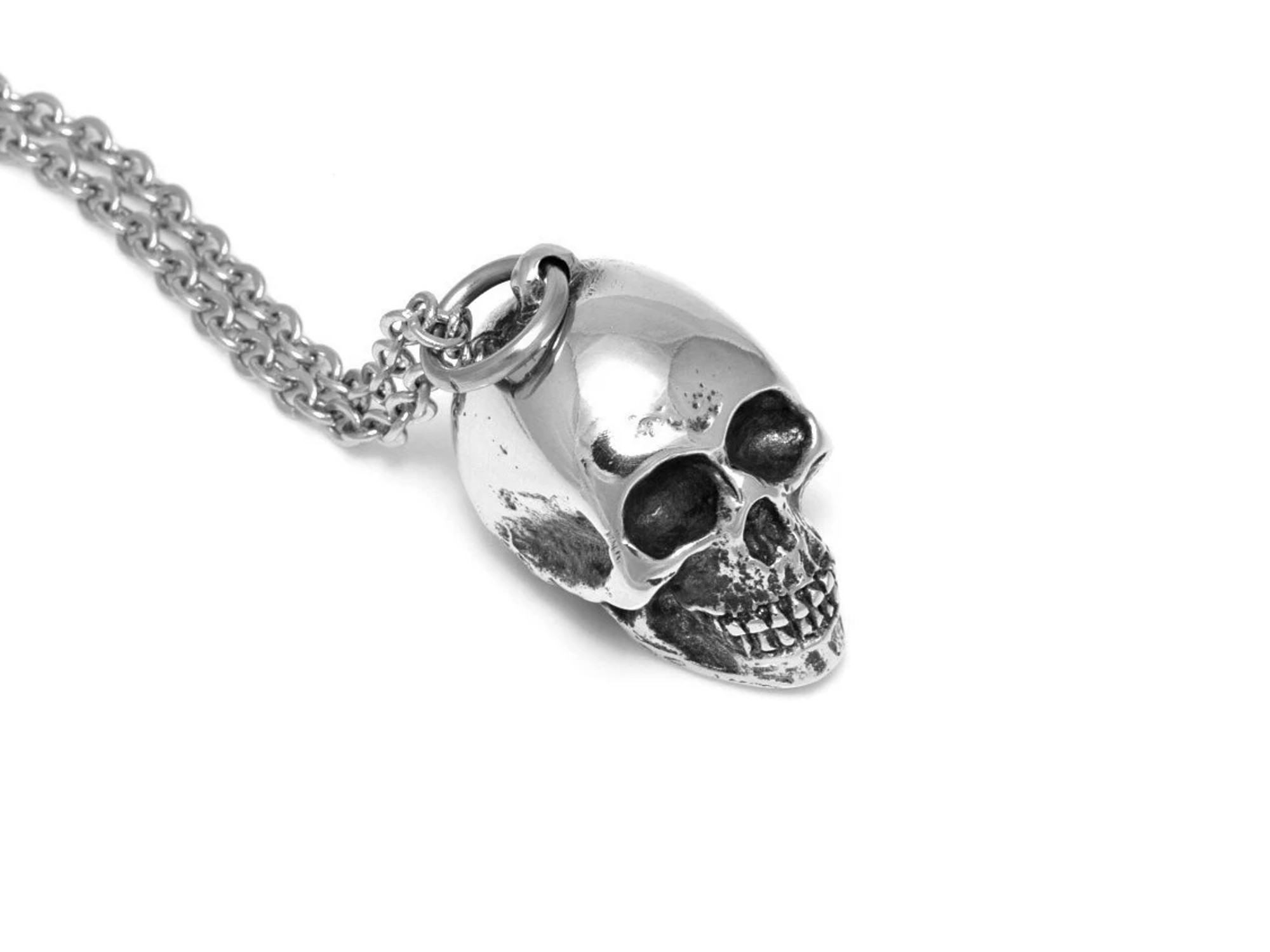 Döskalle Halsband, Handgjort Mänskligt Kranium Smycke - 3