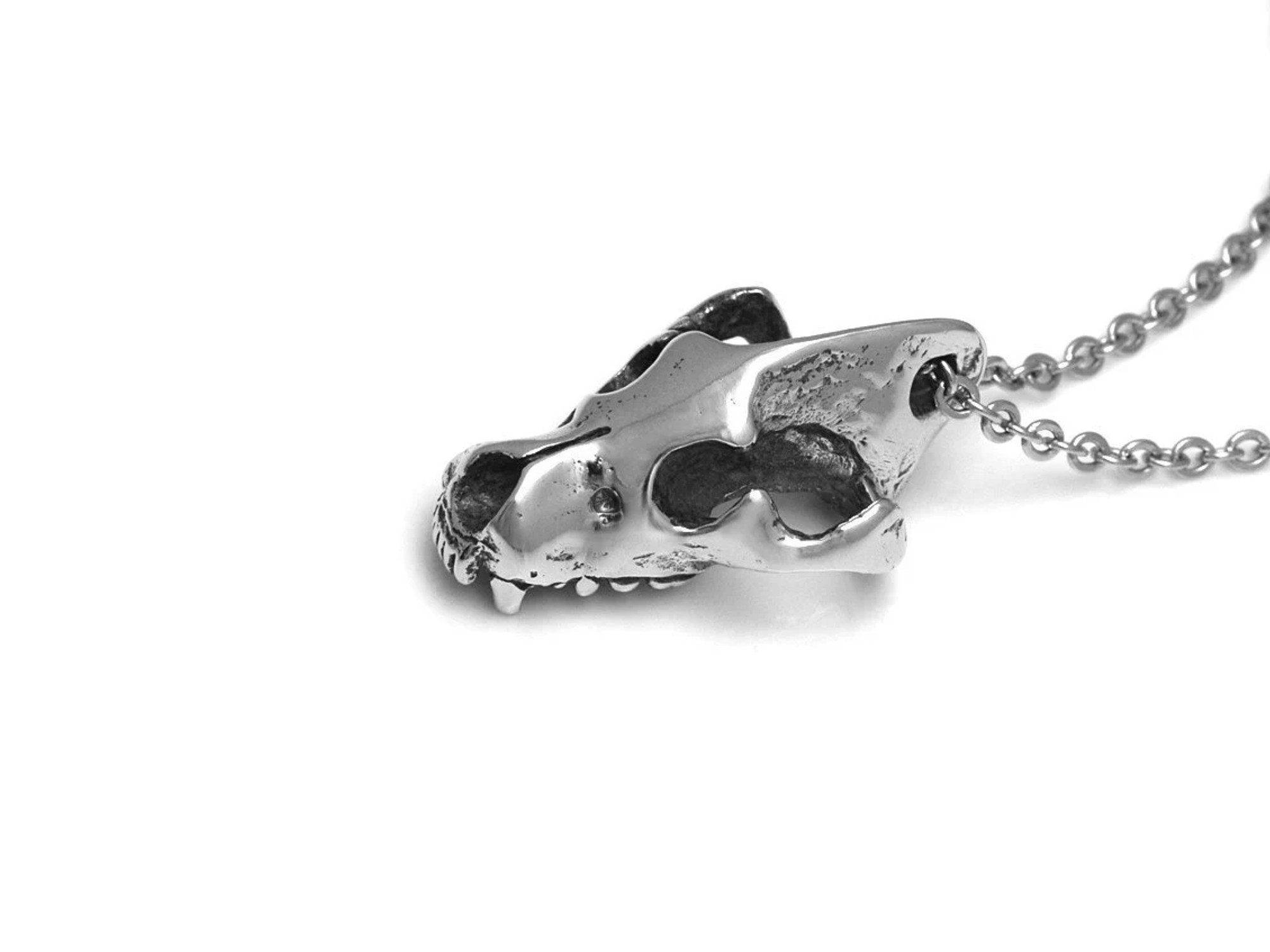 Hyenaskalle Halsband, Handgjort Hyena Döskalle Smycke - 3