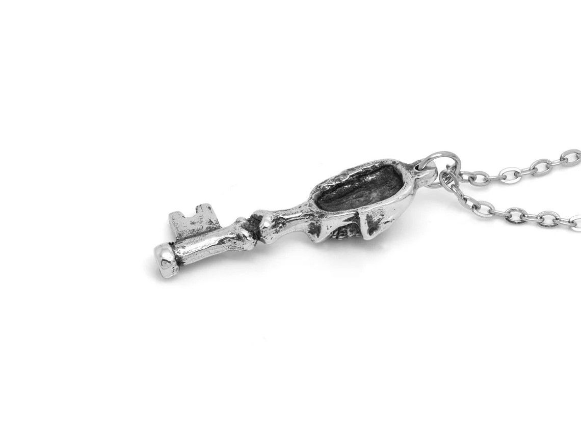Skelettnyckel Halsband, Handgjort Döskalle Smycke - 4