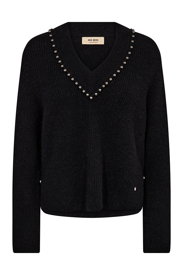 MMZora V-neck Bead Knit Black - 4