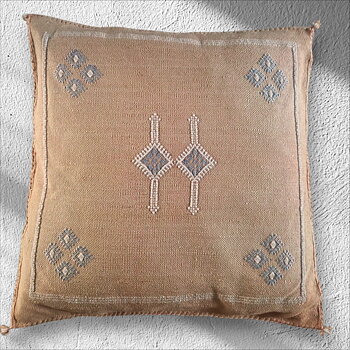 Coussin en tissu Cactus, abricot
