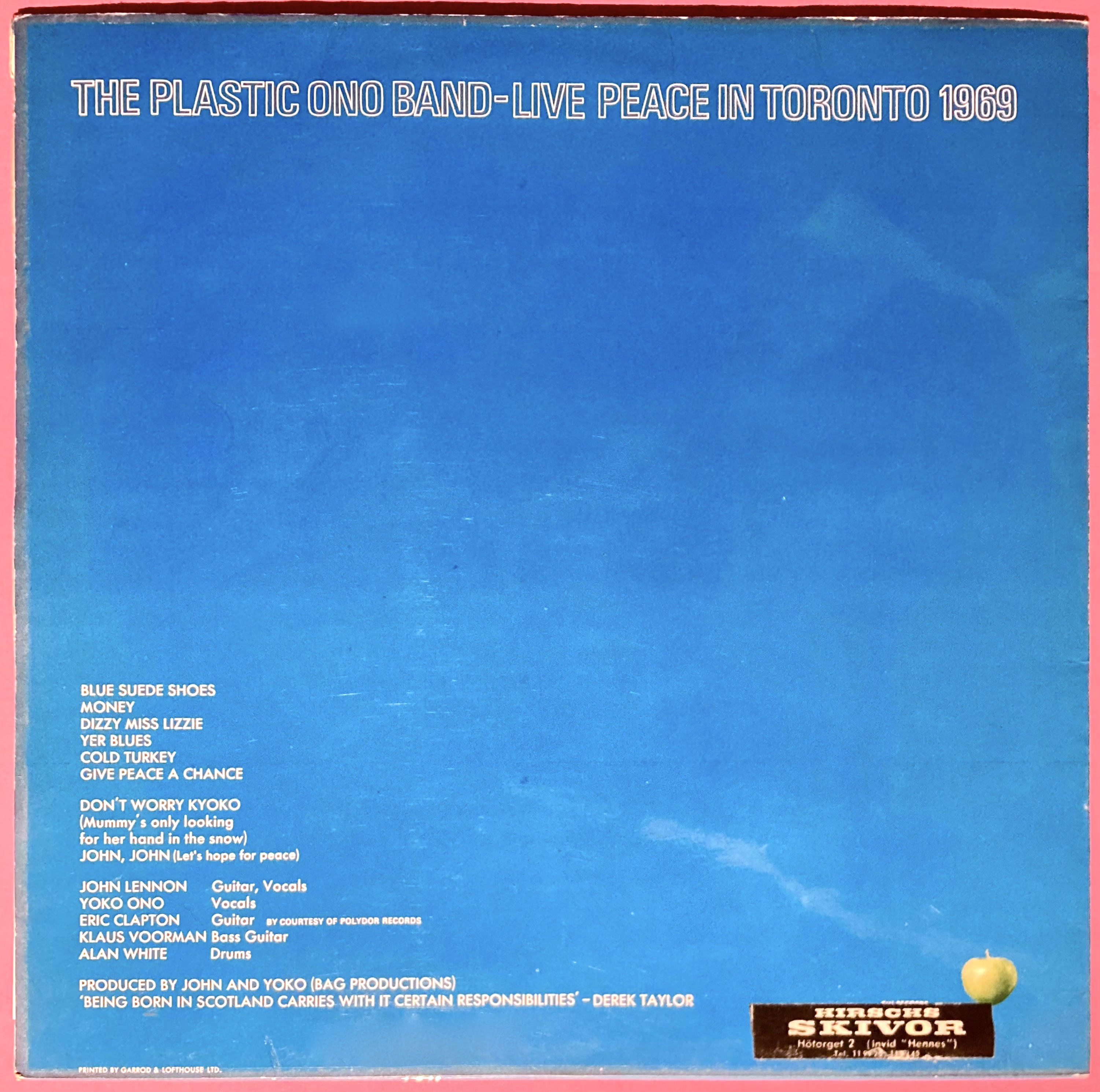 PLASTIC ONO BAND - Live peace in Toronto Med KALENDER UK-orig LP 1969 - 3