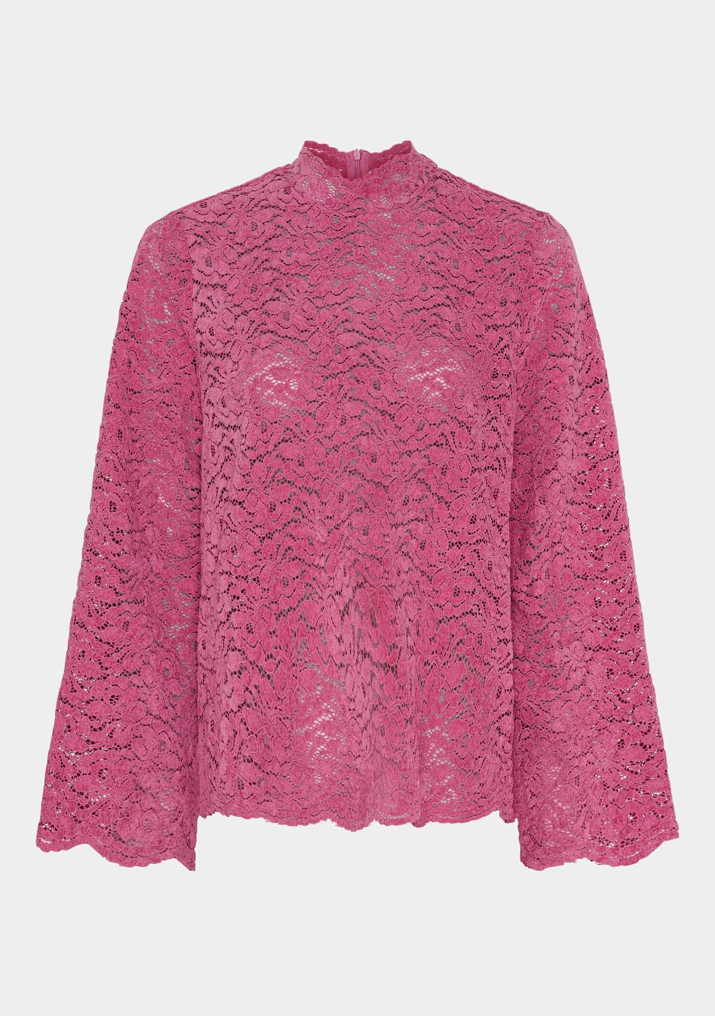 Kamille Lace Blouse - Cerise - Isay - 3