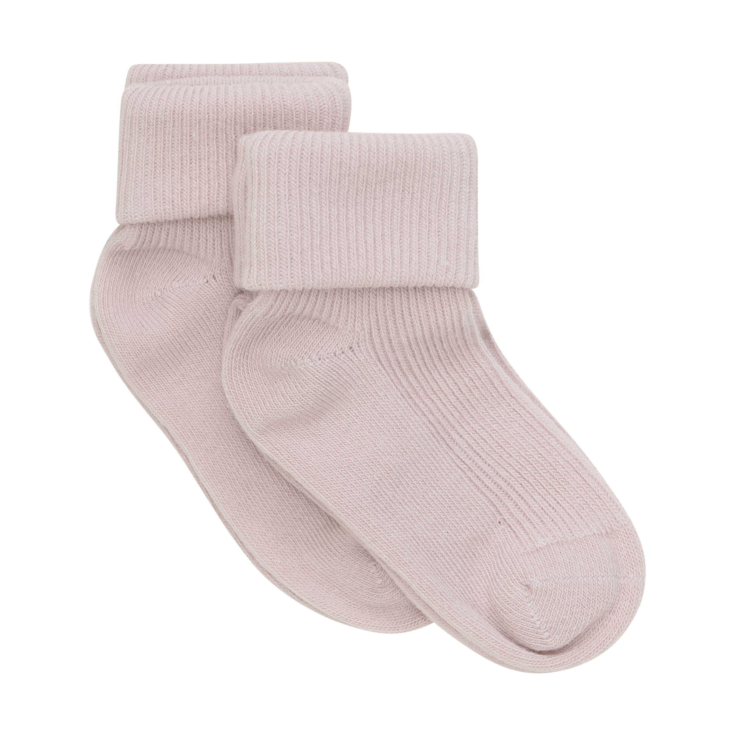 Baby rib sock w fold 2-pack Shell - 2