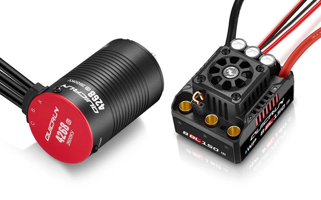 Hobbywing QuicRun Combo WP 8BL150 G2 - 4268SL 2600kV G2 1/8 Sensorlöst