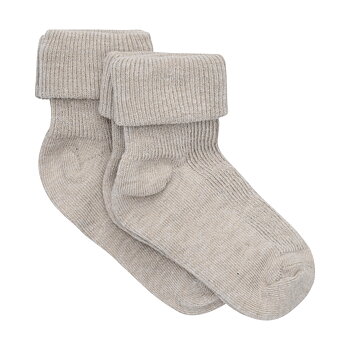 Baby rib sock w fold 2-pack Light Taupe