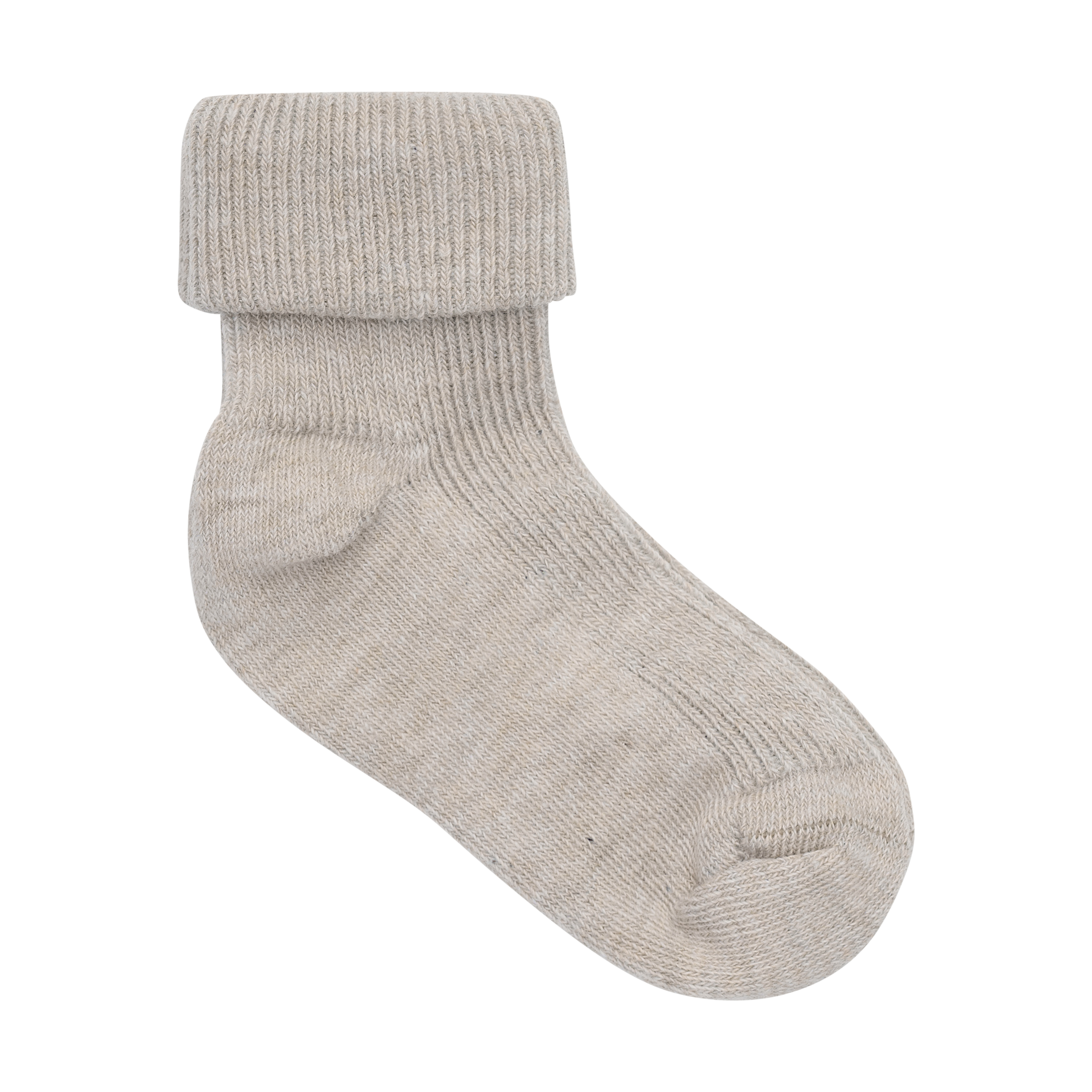 Baby rib sock w fold 2-pack Light Taupe - 2