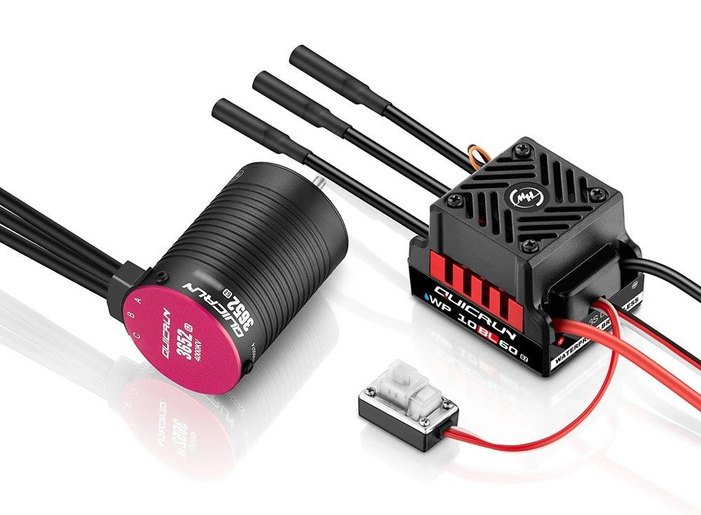 Hobbywing QuicRun Combo WP 10BL60 G2 - 3652SL 3250kV G2 1/10 Sensorlöst