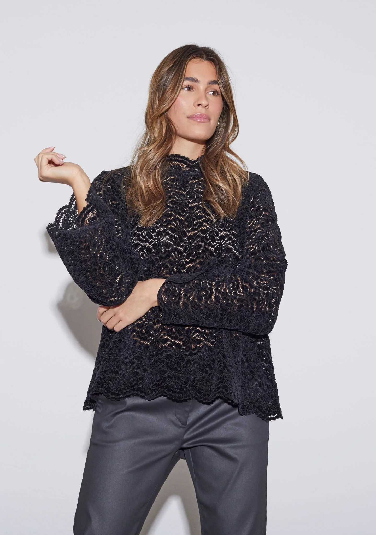 Kamille Lace Blouse - Black - Isay