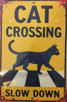 Metallskylt "Cat crossing"