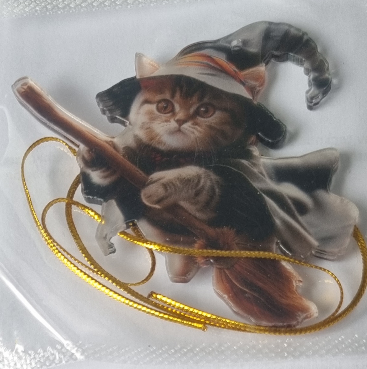 Hänge, katt på kvast